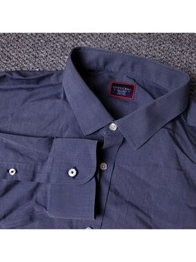 UNTUCKit Shirt Mens 3XL Gray Blue Long Sleeve Button Cotton